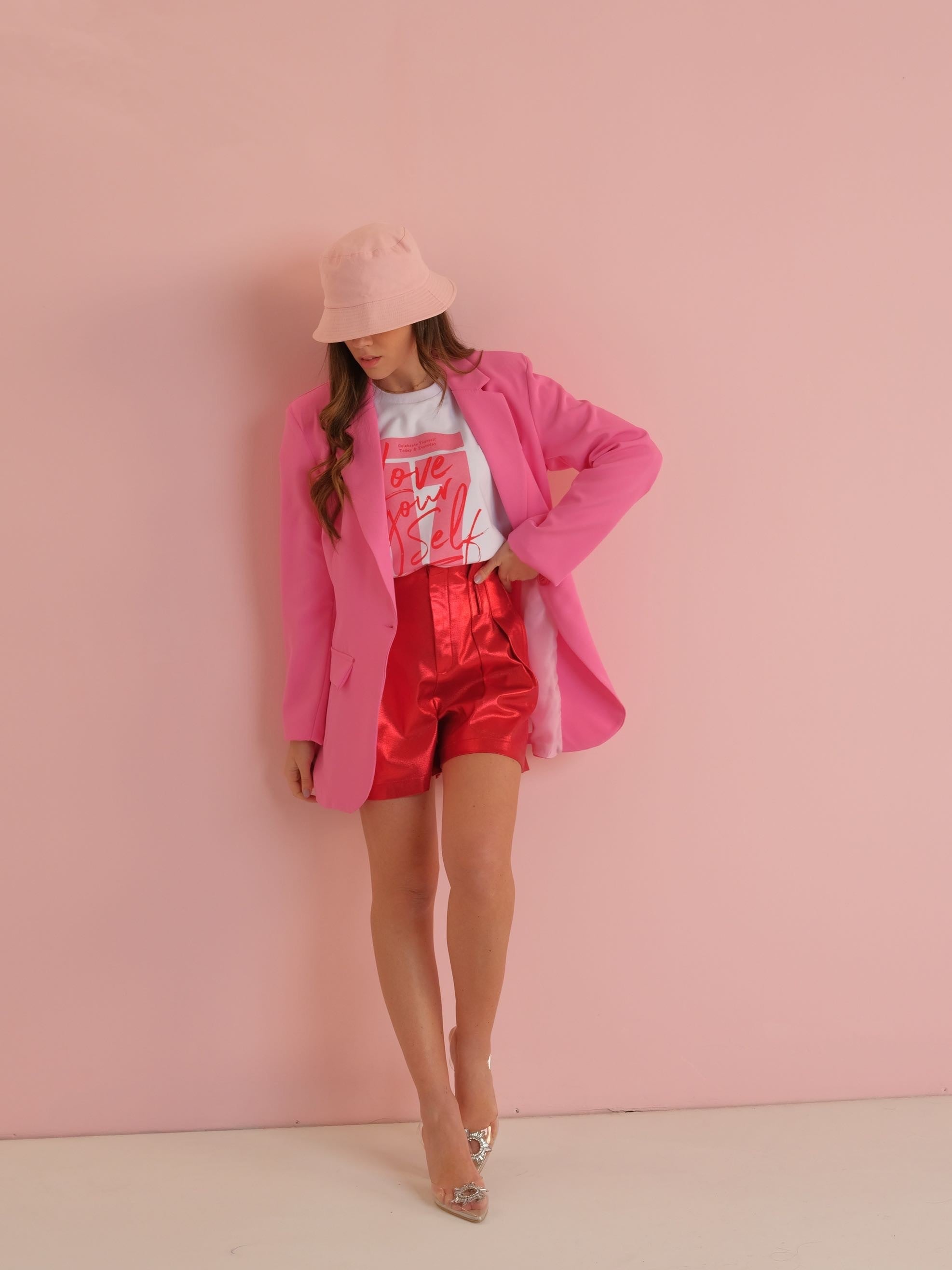 SHORTS METAL - ROSSO
