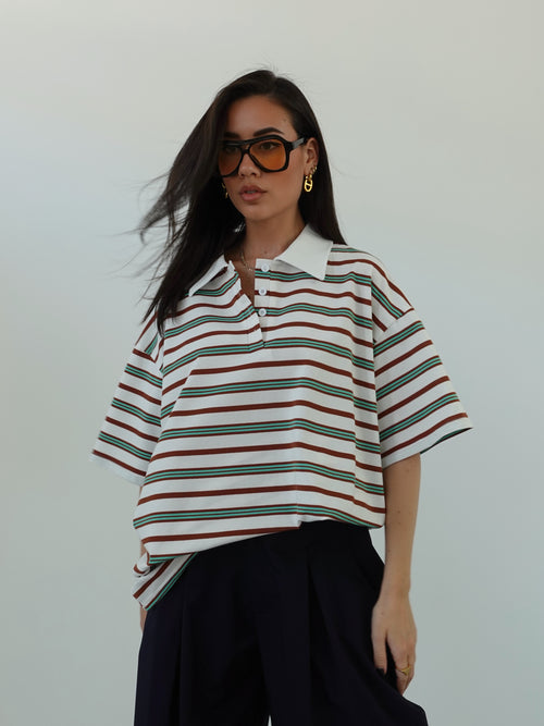POLO OVERSIZE A RIGHE (COLORI VARI) 76661