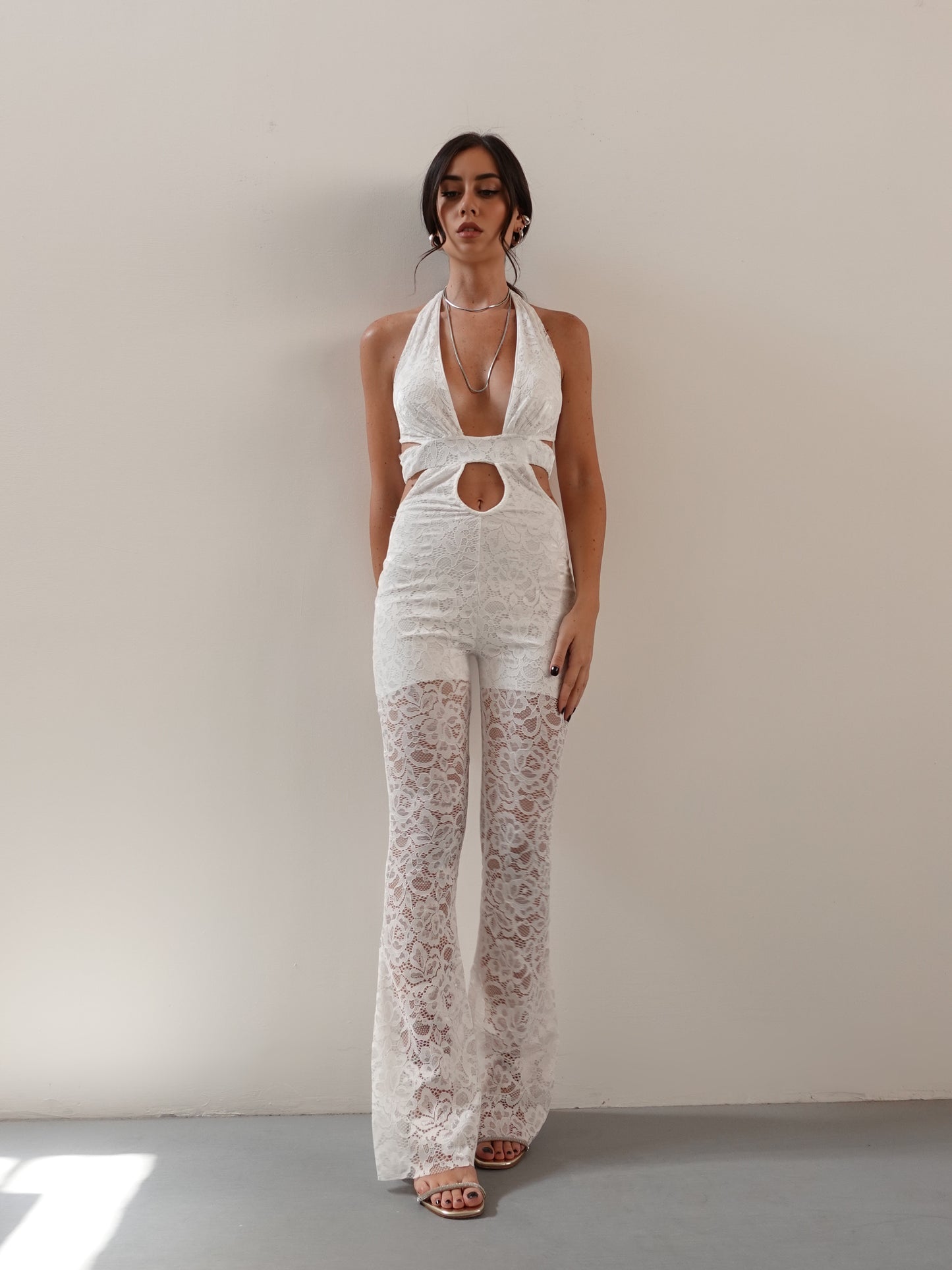 JUMPSUIT IN PIZZO MYRTHOS - BIANCO 3119