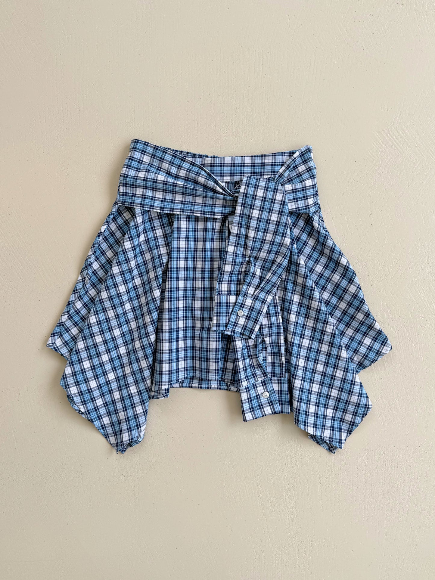 GONNA CAMICIA IN COTONE H143 - CELESTE