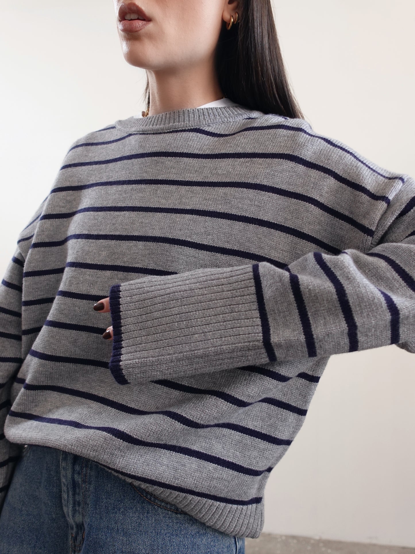 MAGLIONCINO STRIPES - GRIGIO 87675