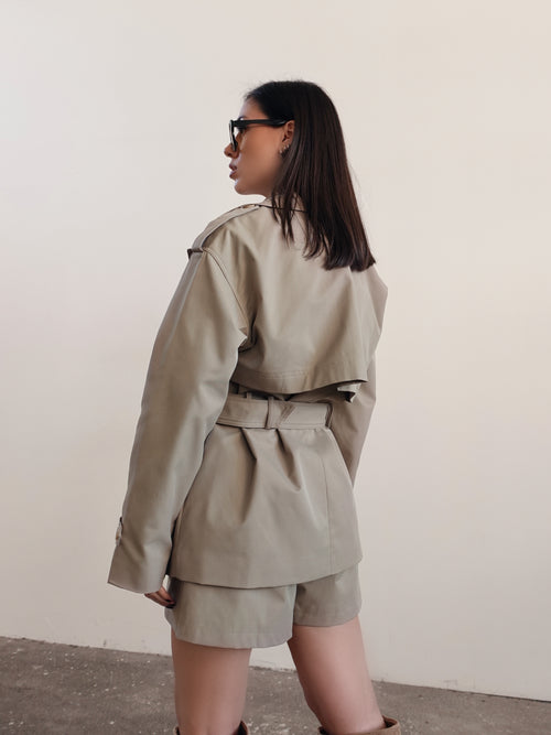 GIACCA TRENCH JANE CON CINTURA - KHAKI 7126