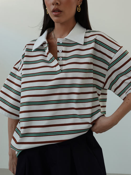 POLO OVERSIZE A RIGHE (COLORI VARI) 76661