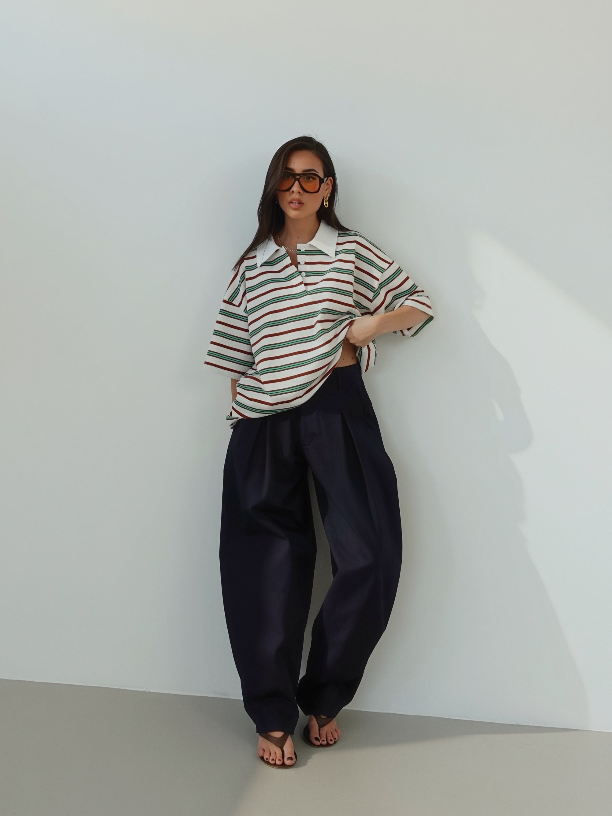 POLO OVERSIZE A RIGHE (COLORI VARI) 76661