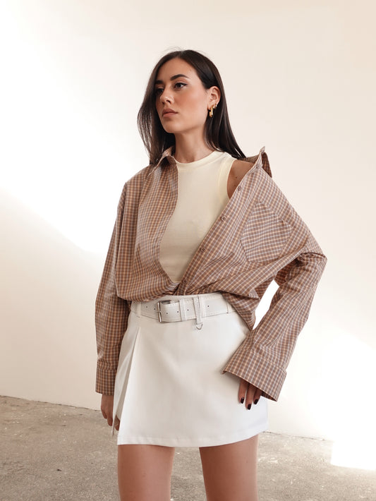 CAMICIA A QUADRI NICOLE - CAMEL 17212