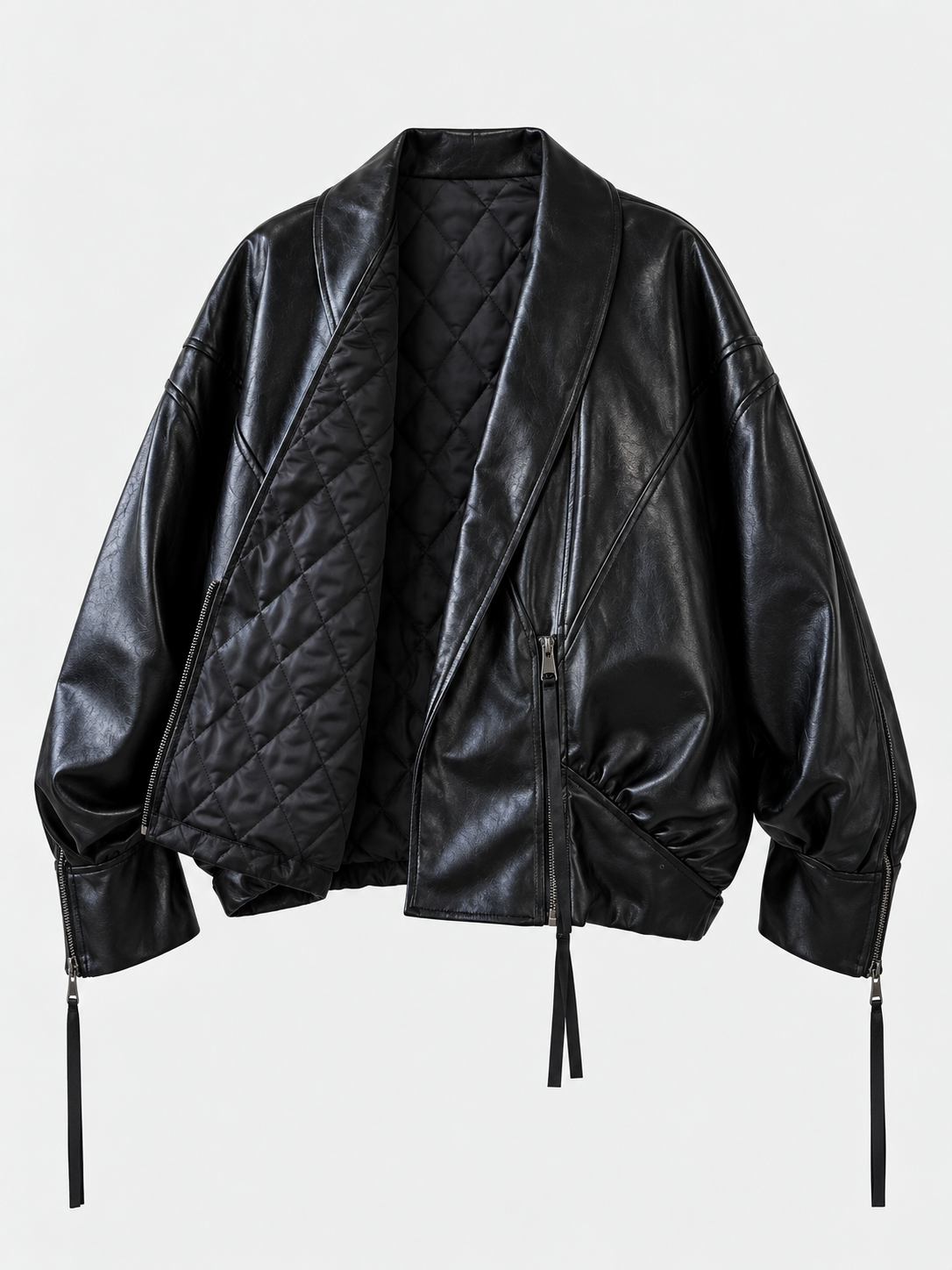 BOMBER SHIBUYA OVERSIZE IN ECOPELLE - NERO HAR036