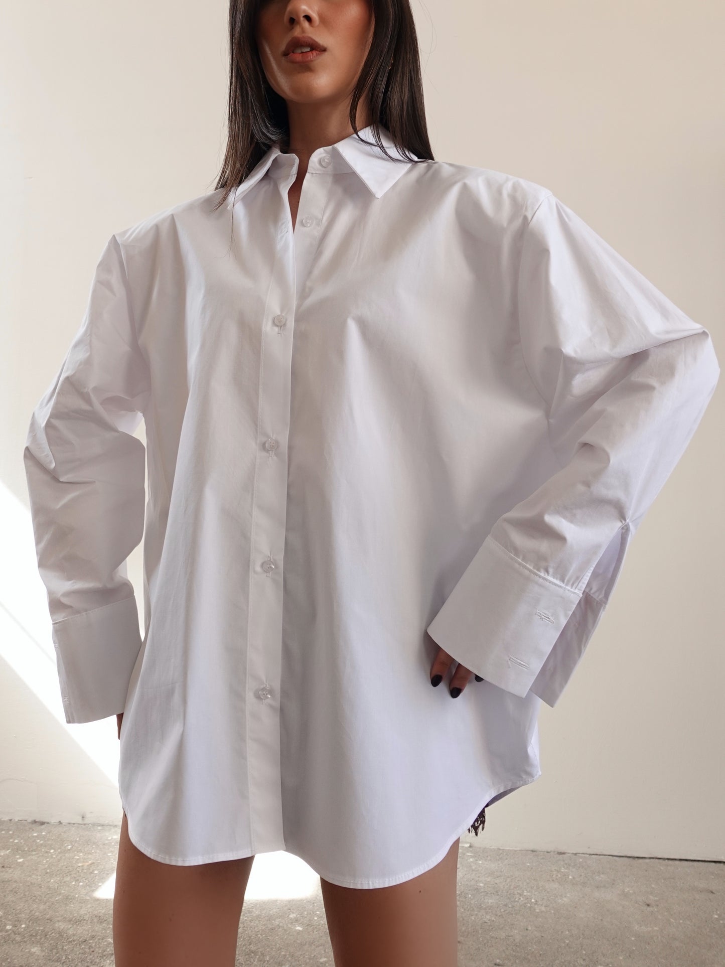 CAMICIA IN COTONE CON SPALLINE - BIANCO 1911