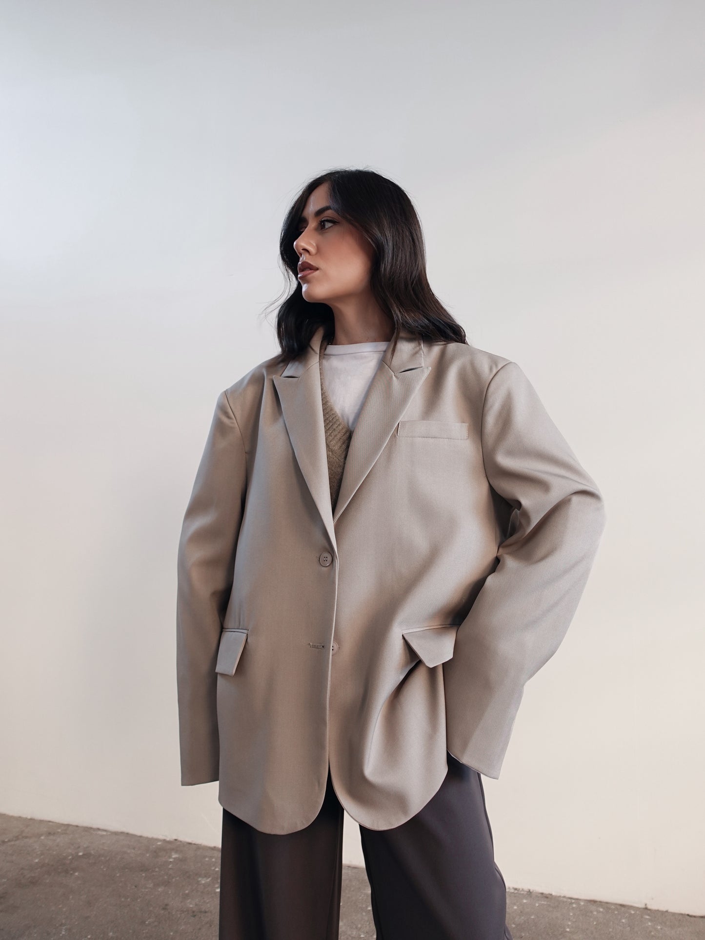 BLAZER OVERSIZE TIMES SQUARE - TAUPE 3151