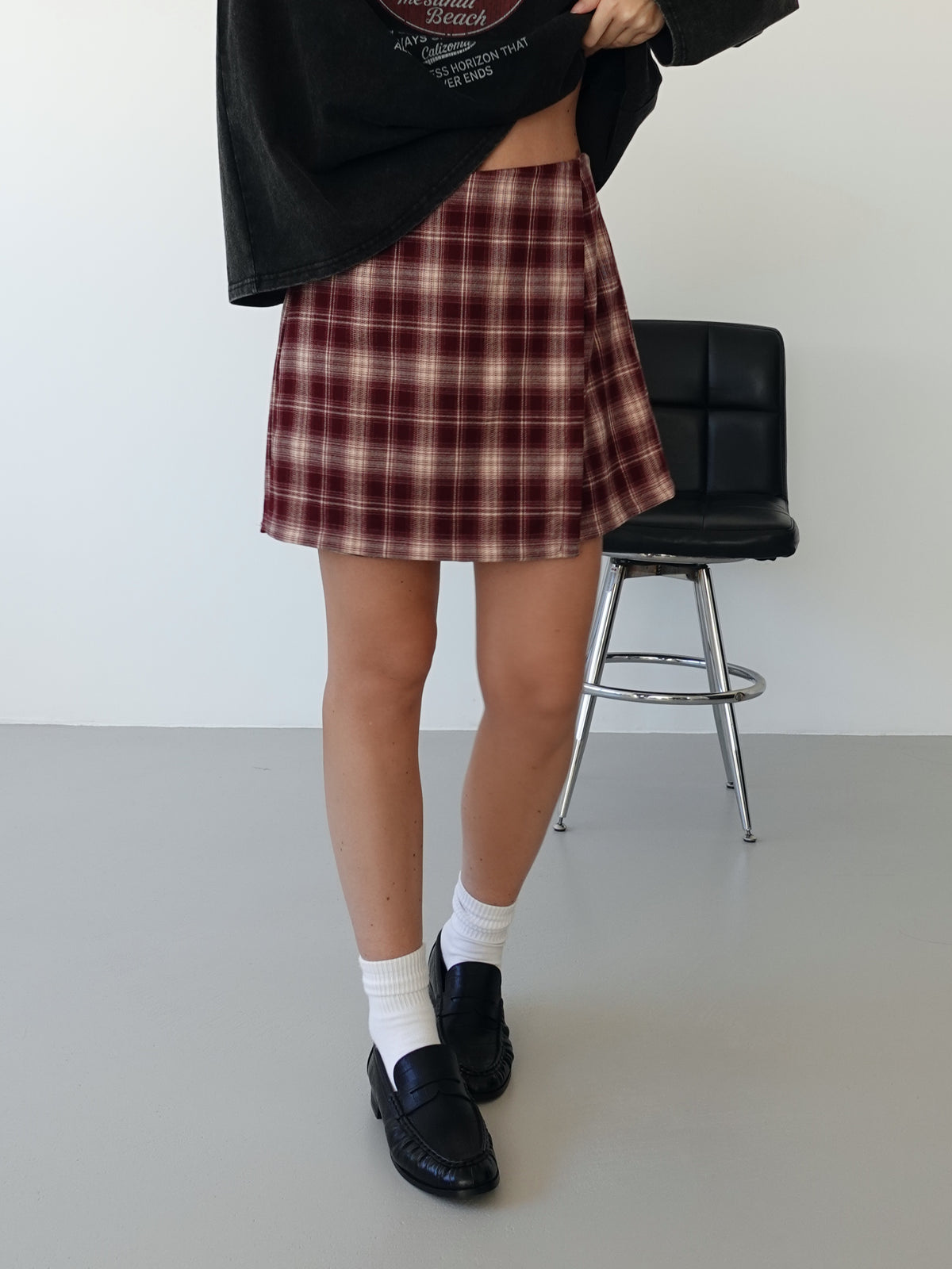 PANTAGONNA A QUADRI - BURGUNDY 268331