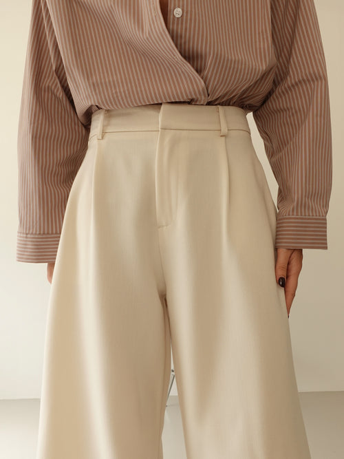 PANTALONI WIDE LEG LUMINA - BURRO Y0280