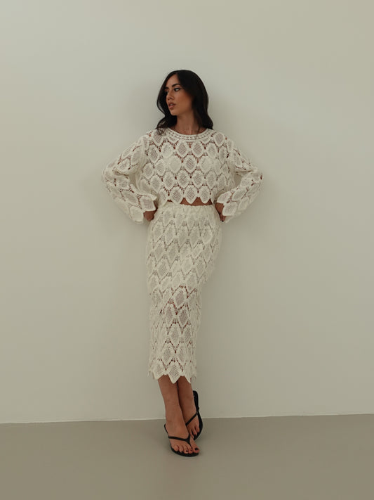 COORDINATO DUBAI IN MACRAME' - BIANCO 38004/28043