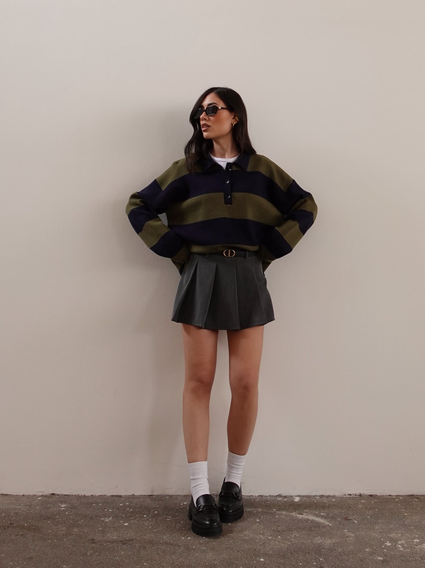 MAGLIONE POLO A RIGHE - VERDE/BLU 654