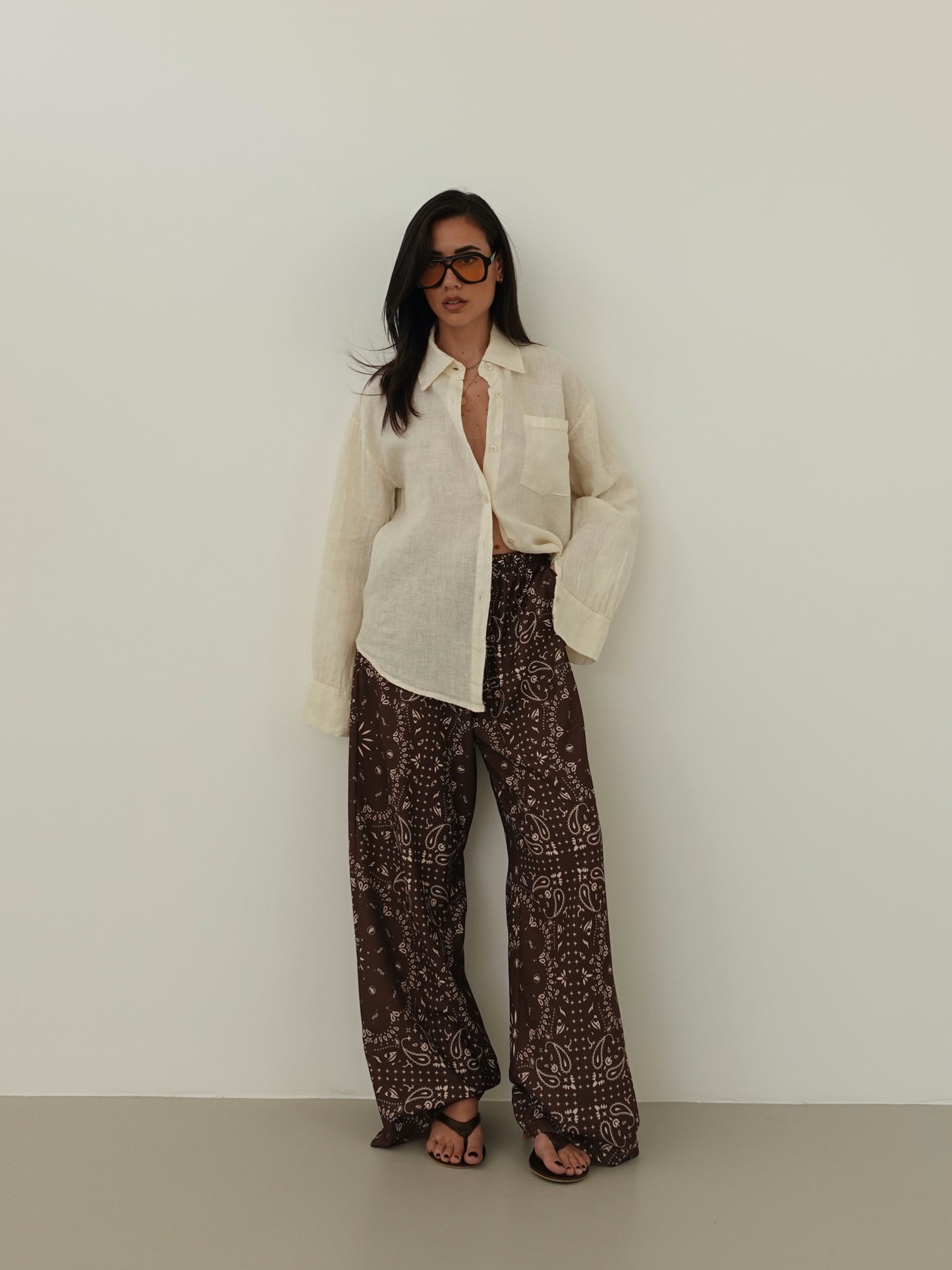 PANTALONI LEGGERI FANTASY - MARRONE 006414