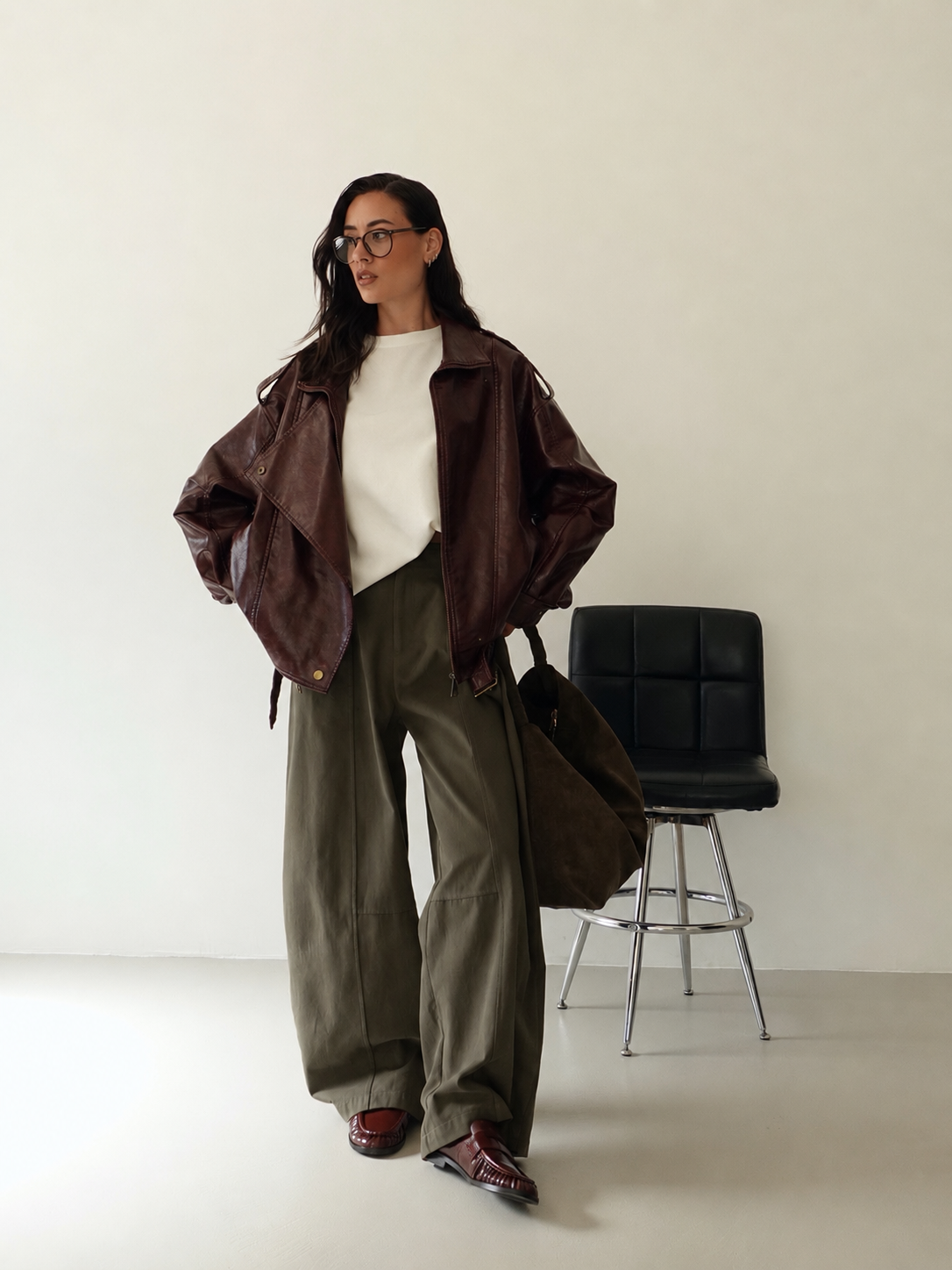 GIACCA OVER MAVERICK IN ECOPELLE - BURGUNDY 30294