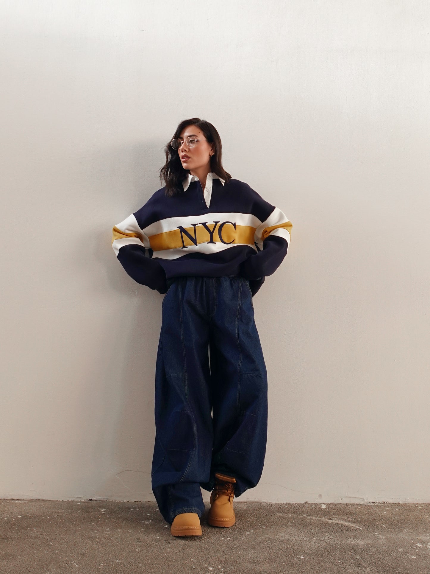 PANTALACCIO IN DENIM BALLOON FIT - BLUE JEANS 0200