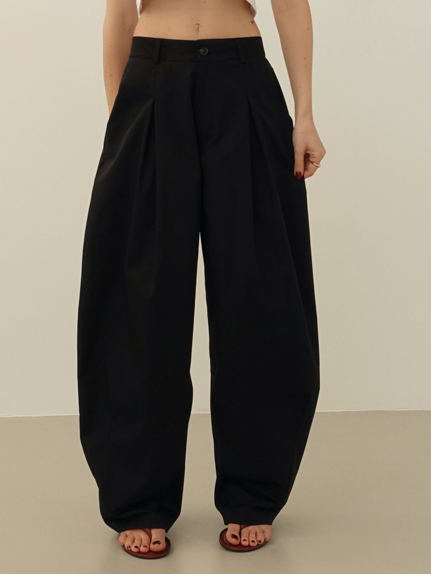 PANTALONI BALLOON 100% COTONE - NERO 12651