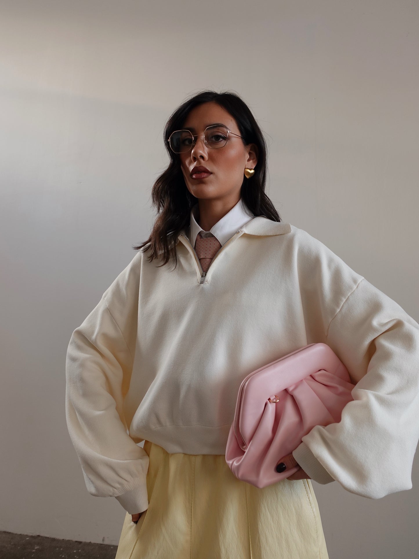 POLO CON ZIP - PANNA 43037