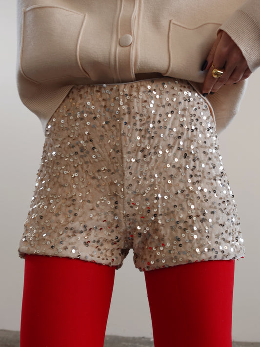 CULOTTE IN CINIGLIA CON PAILLETTES - CREMA 27710