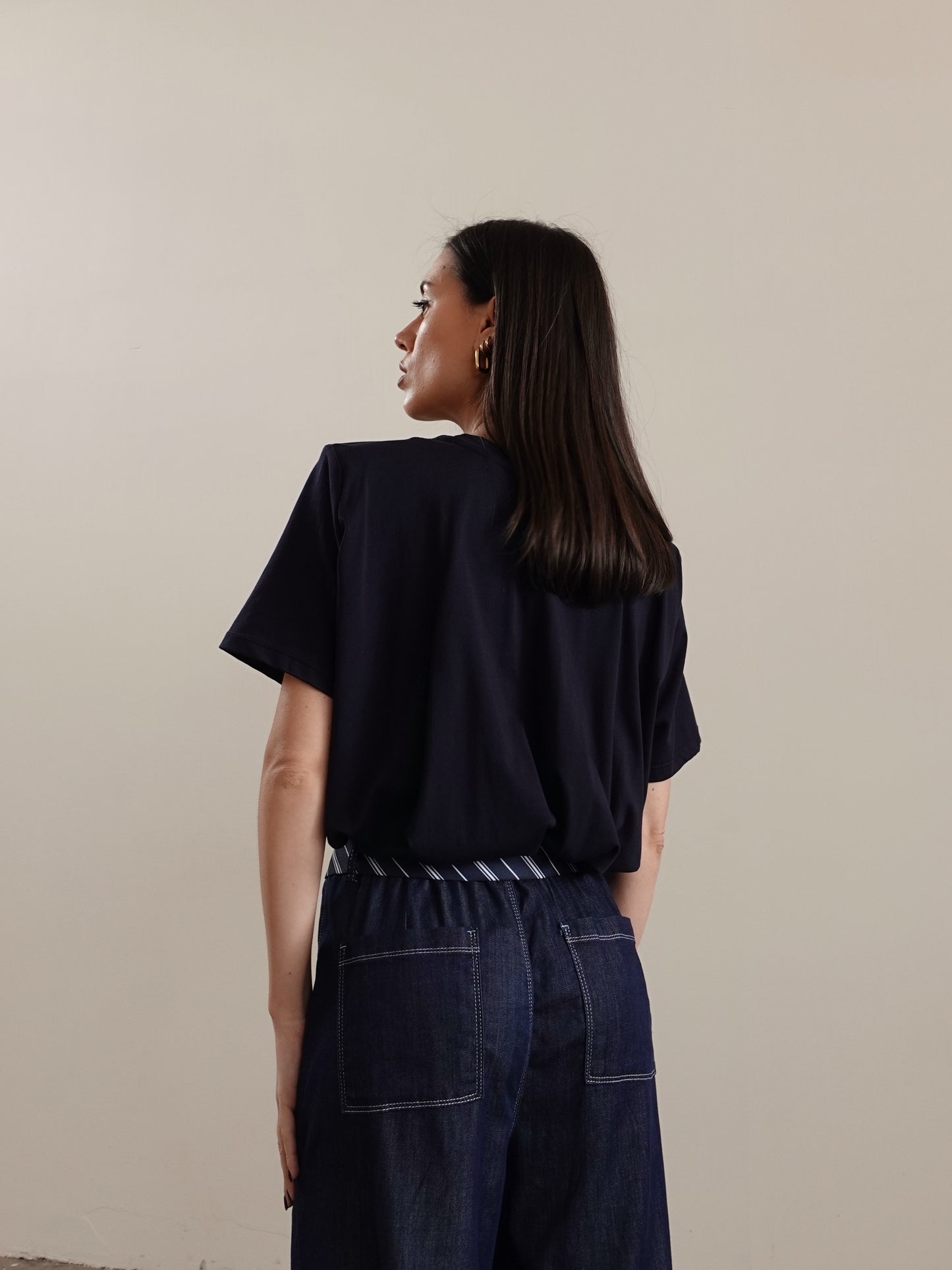 T-SHIRT CROP BALLOON - BLU 973551