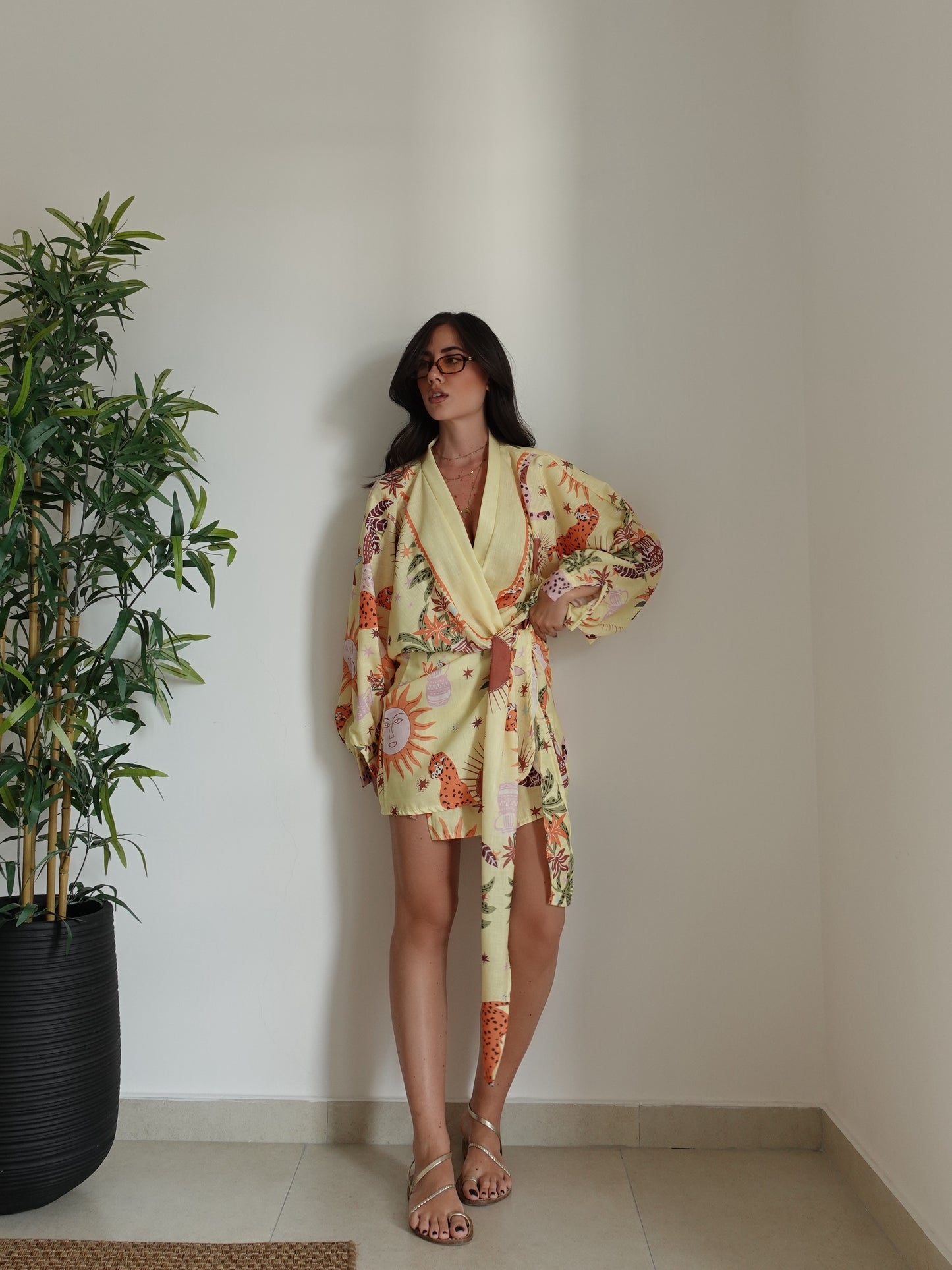 VESTITO A PORTAFOGLIO ISLA - GIALLO 1263