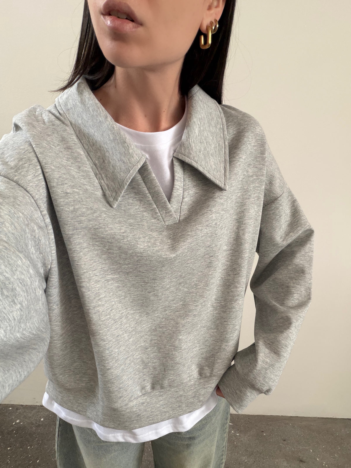 POLO CON T-SHIRT INTERNA - GRIGIO CHIARO 16198