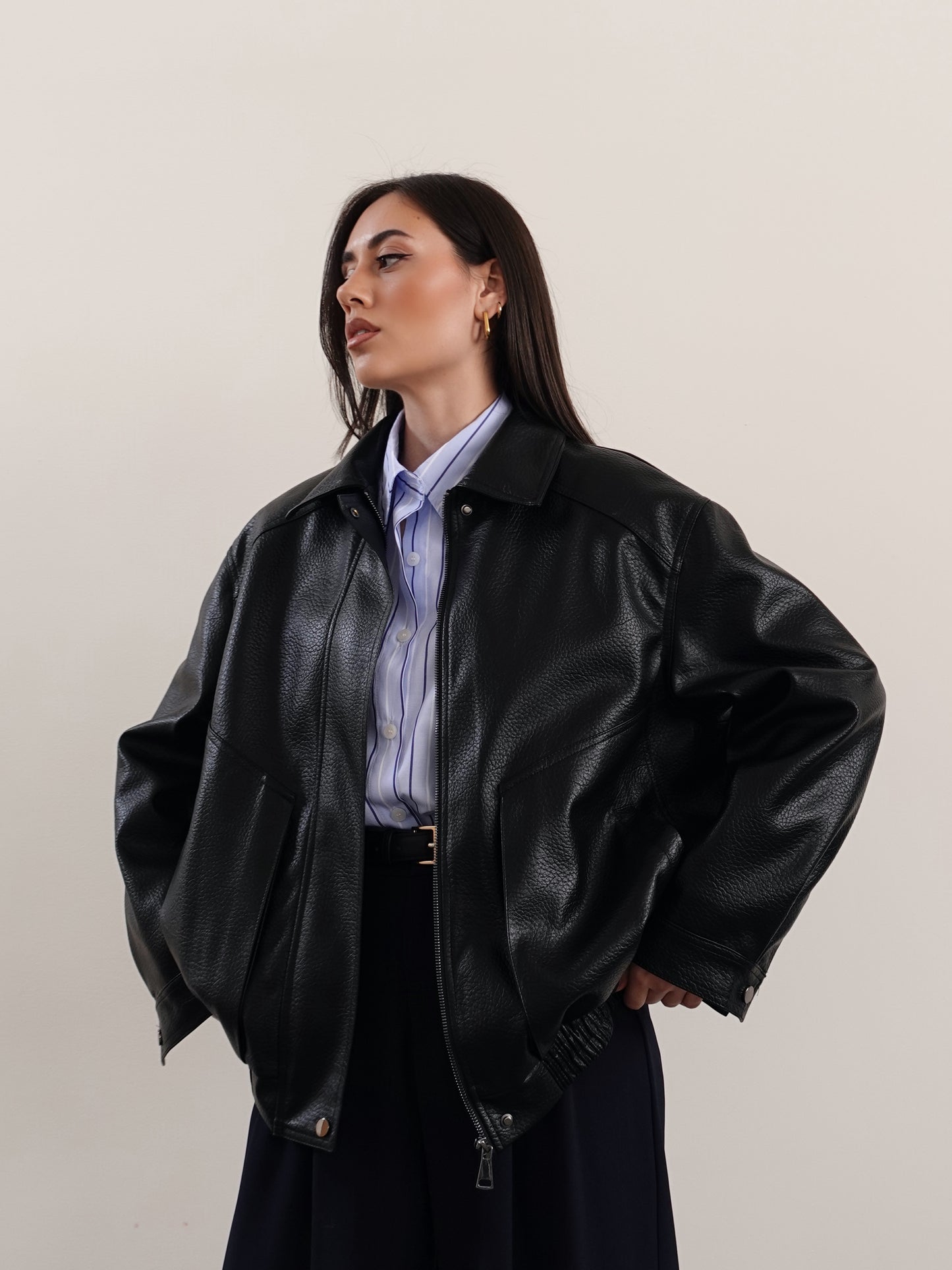 GIACCA CLYDE IN ECOPELLE - NERO B635