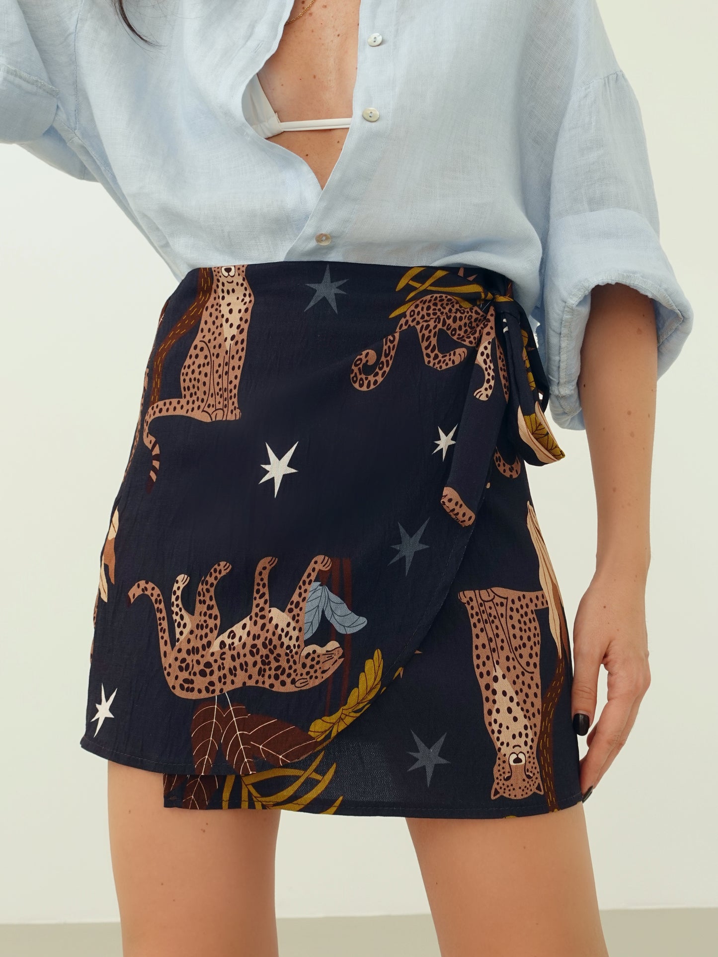MINI GONNA PAREO JUNGLE - BLU 28748