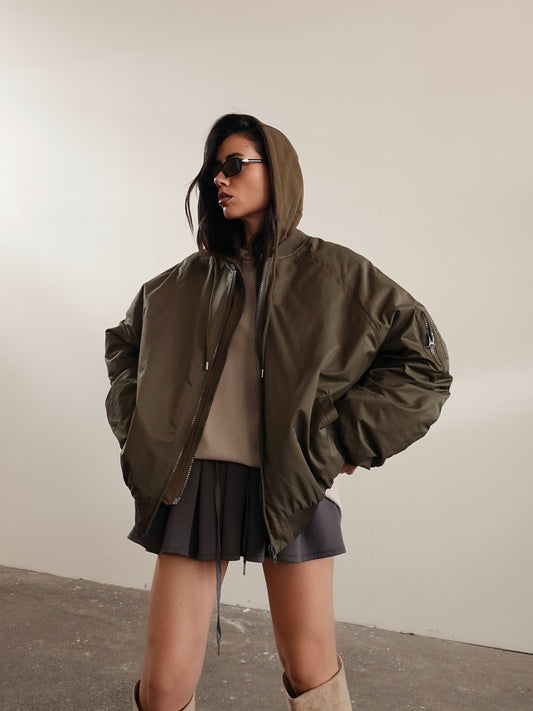 BOMBER CON CAPPUCCIO LONDON - VERDE