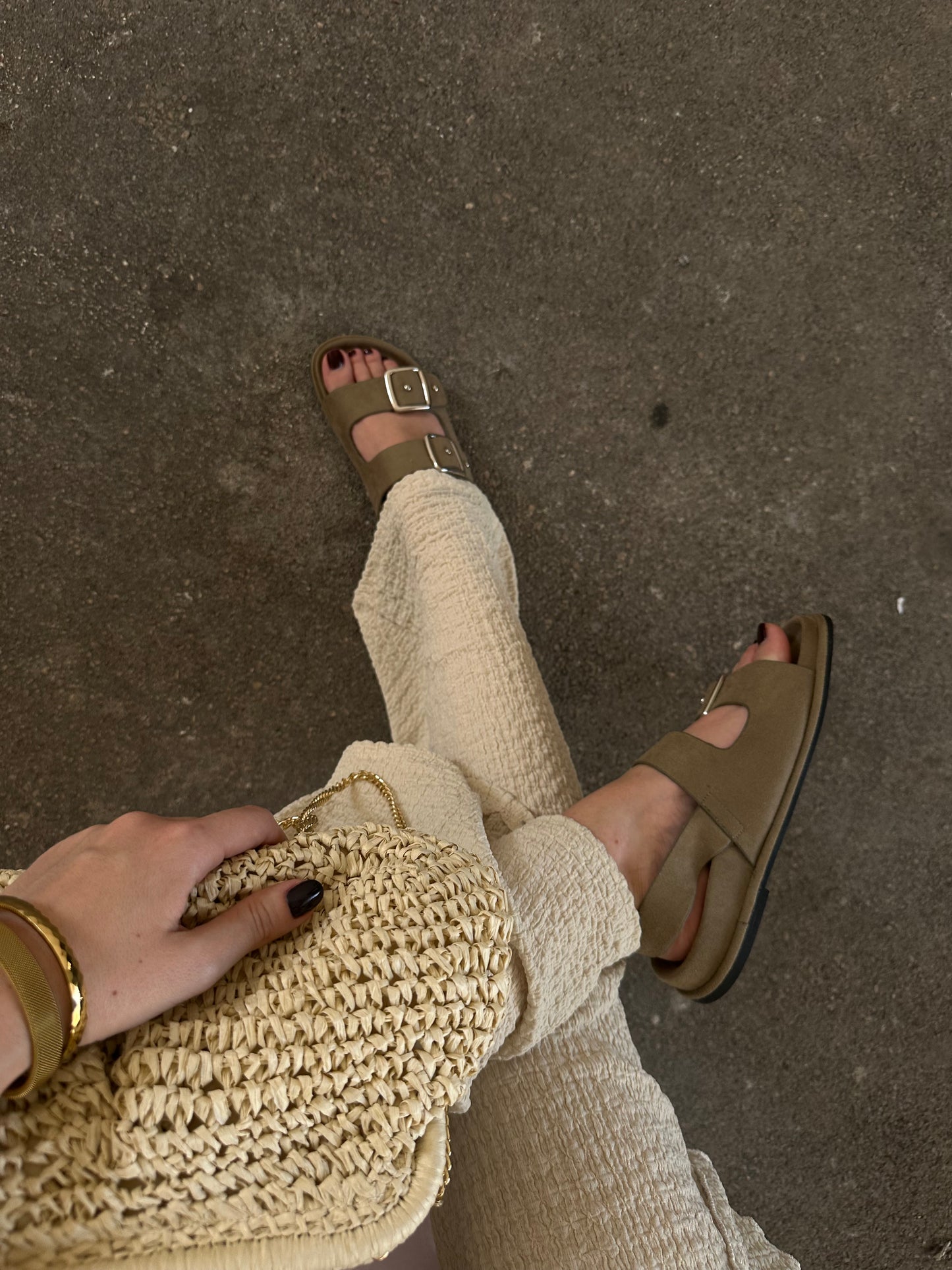 SANDALI CON BORCHIE - KHAKI 4425