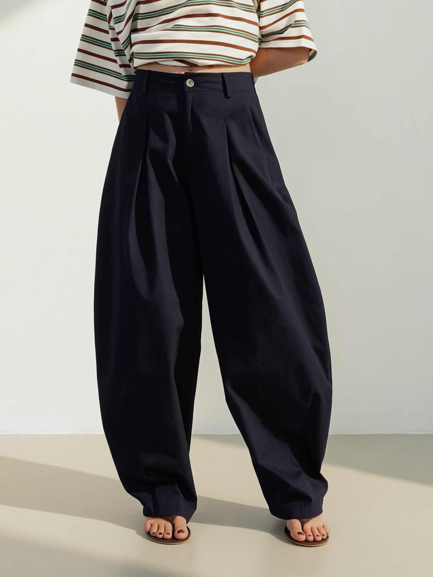 PANTALONI BALLOON 100% COTONE - BLU 12651