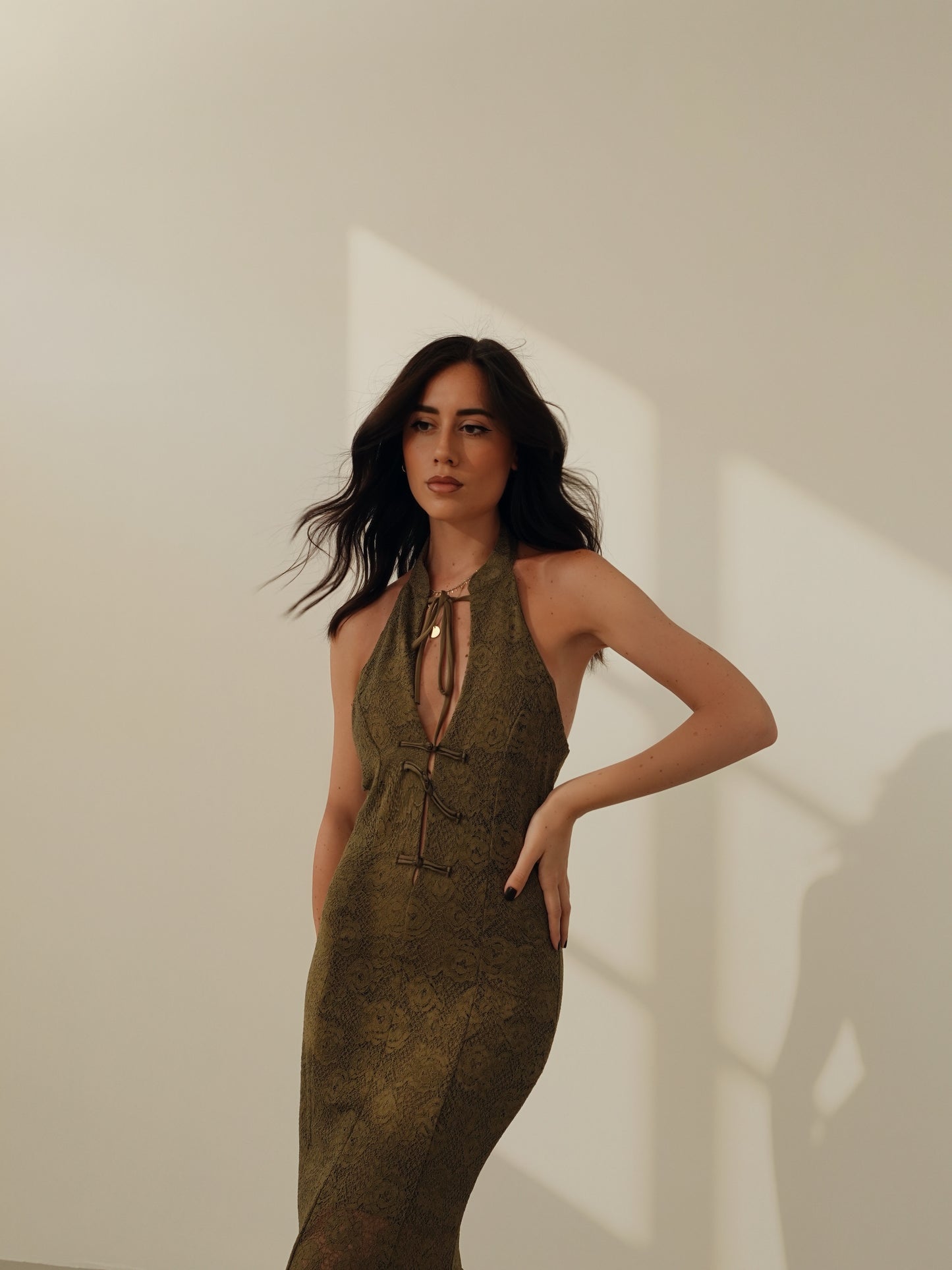 LONG DRESS JAPAN IN PIZZO - VERDE 26550
