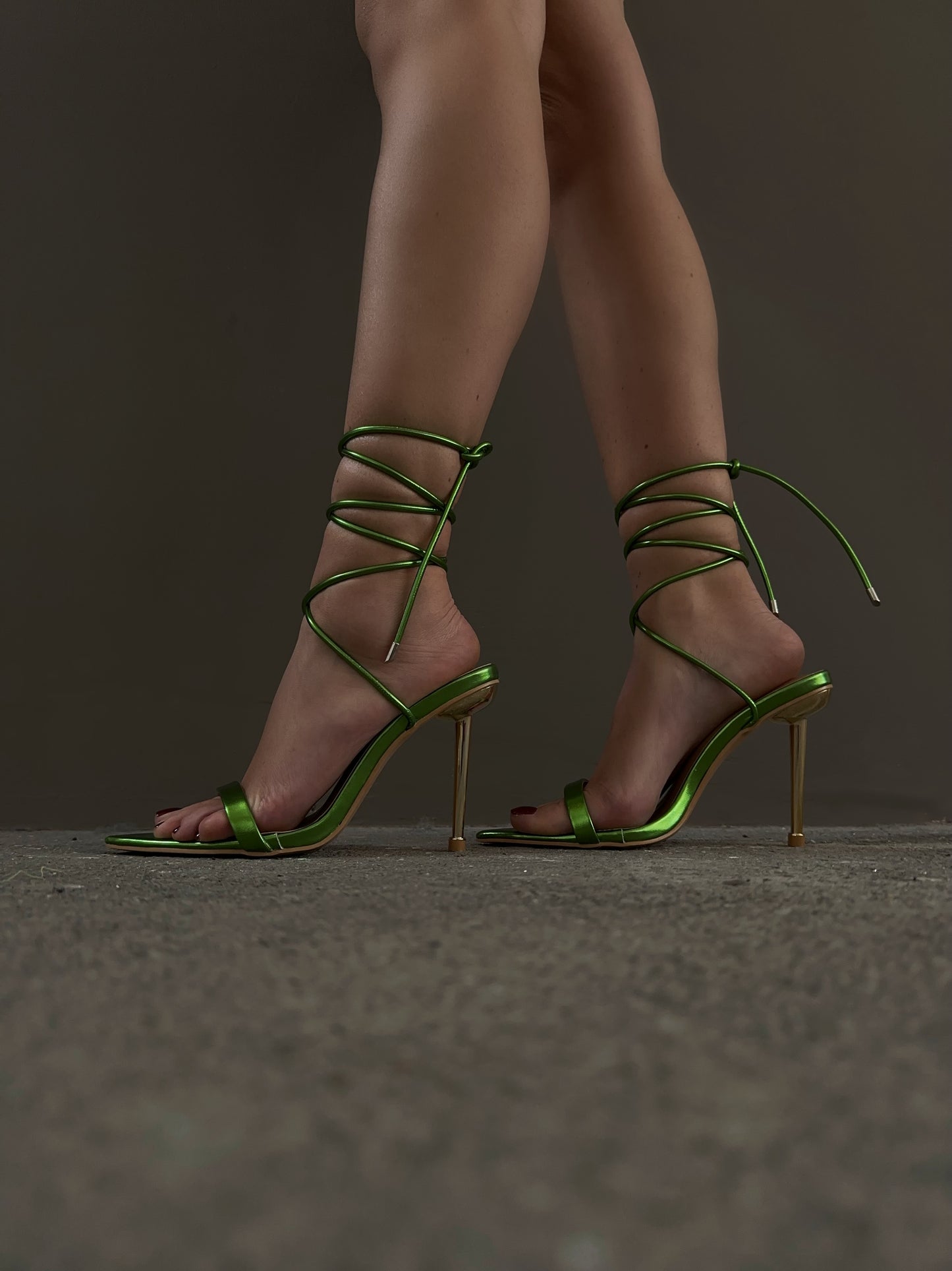 SANDALI TACCO GOLD - VERDE 3124