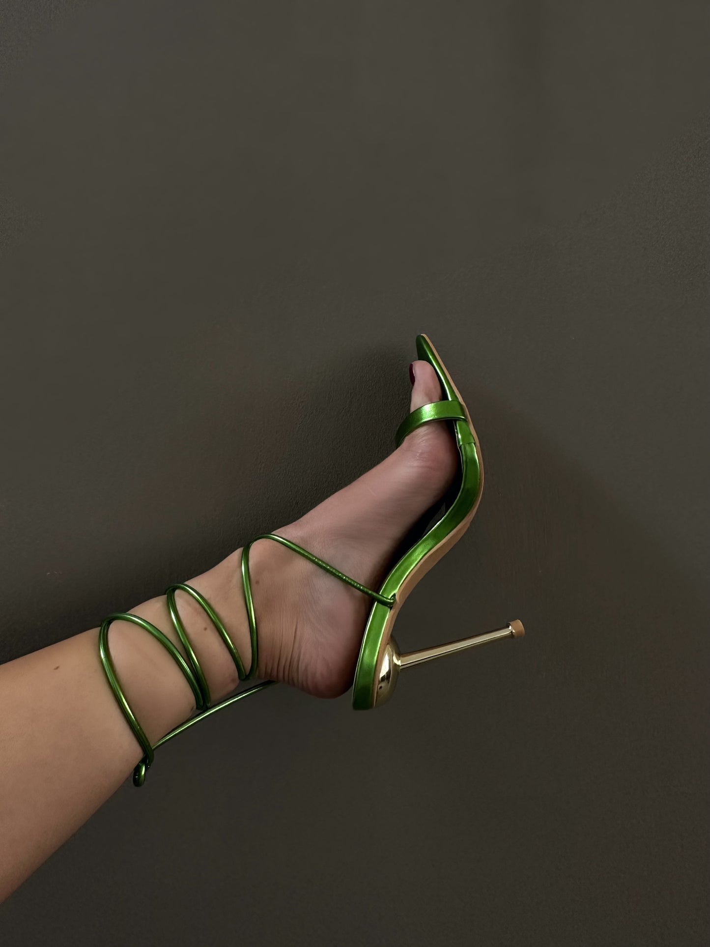 SANDALI TACCO GOLD - VERDE 3124