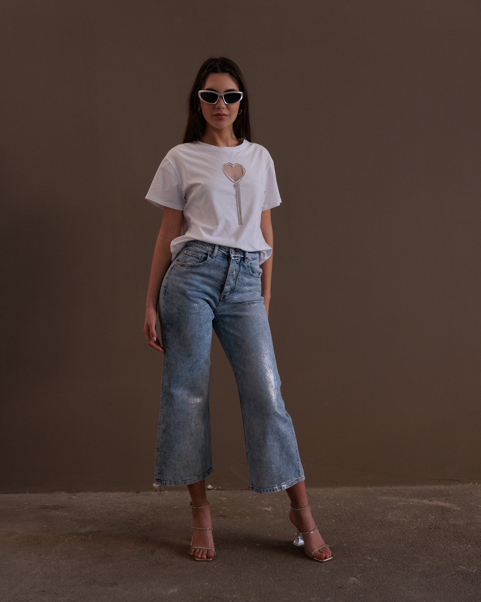 JEANS A PALAZZO MARMORIZED - 9672