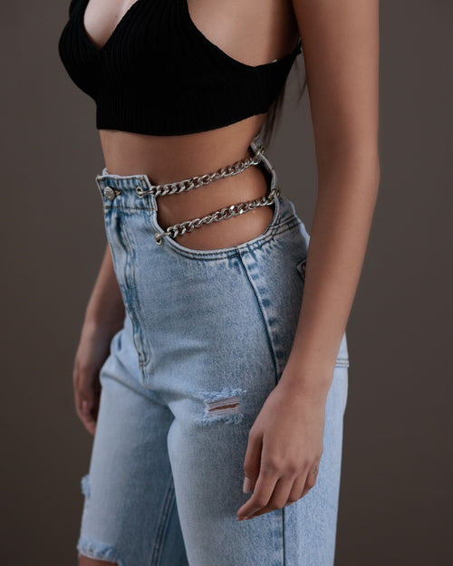 JEANS CHAINS - DENIM CHIARO 966