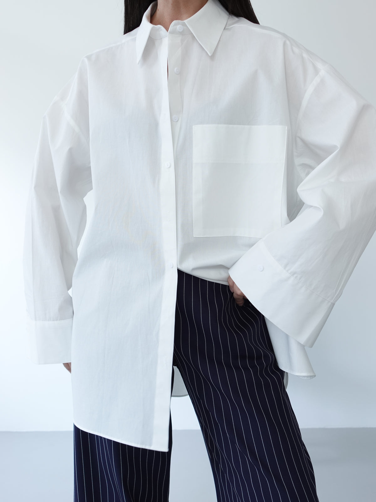CAMICIA OVERSIZED 100% COTONE - BIANCO 5440