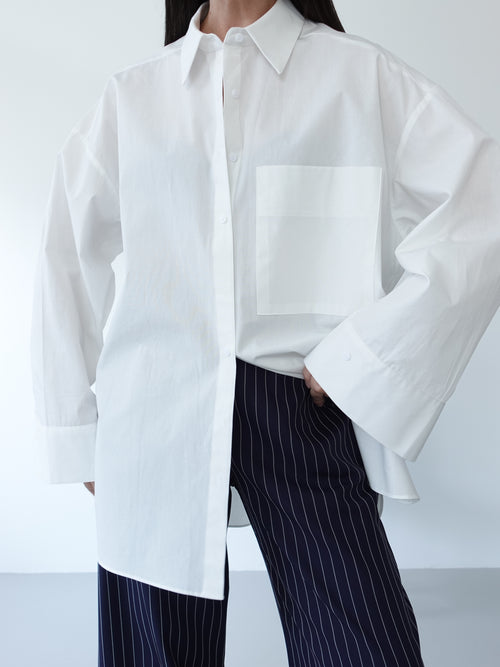 CAMICIA OVERSIZED 100% COTONE - BIANCO 5440