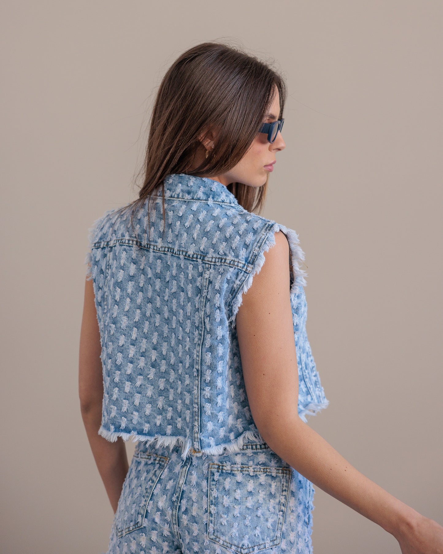 GILET KATY IN DENIM - 1907