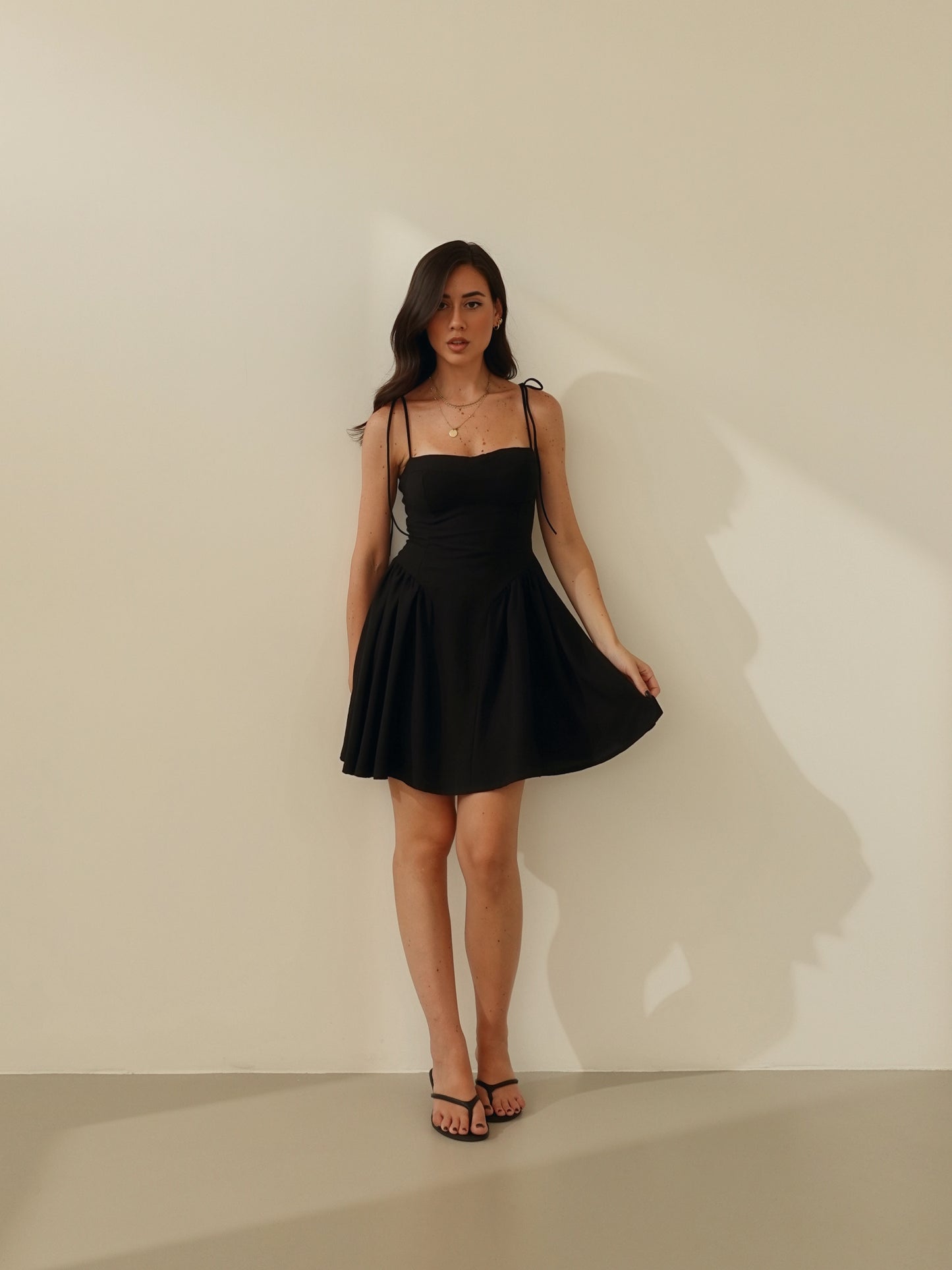 MINI DRESS PLAYA CON COPPETTE - NERO 6671