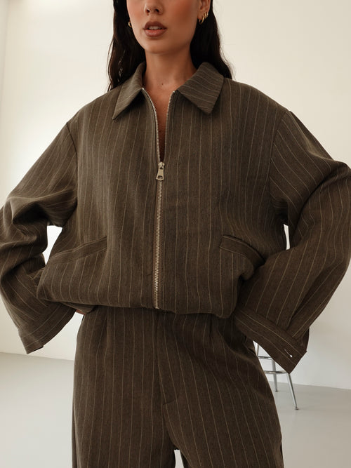 GIACCA GESSATA CON ZIP - FANGO 9030