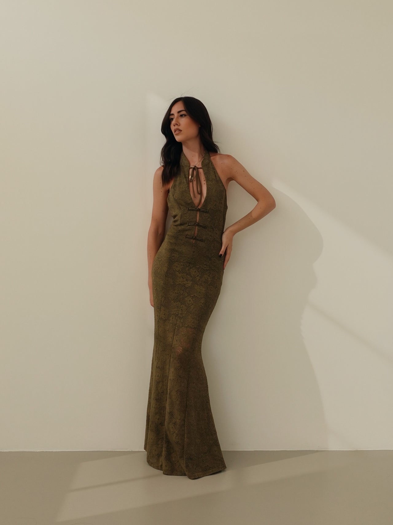 LONG DRESS JAPAN IN PIZZO - VERDE 26550
