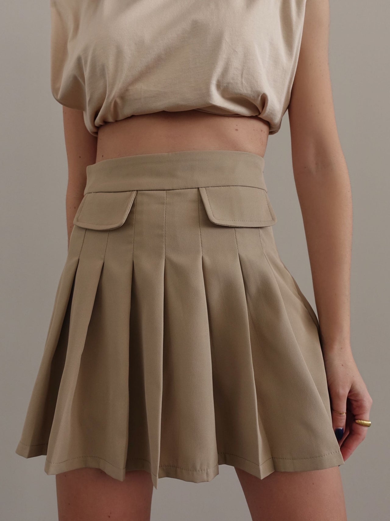 GONNA PLISSETTATA CON SHORTS INTERNI - SABBIA 22958
