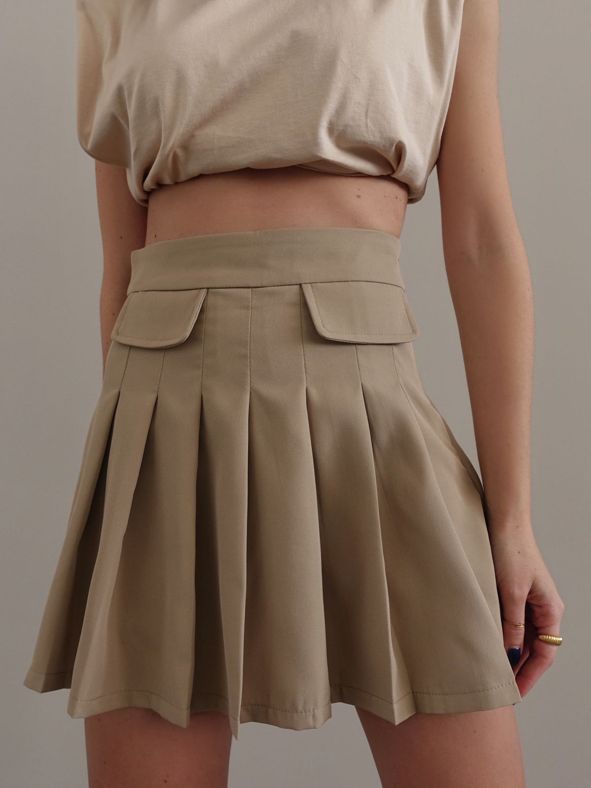 GONNA PLISSETTATA CON SHORTS INTERNI - SABBIA 22958