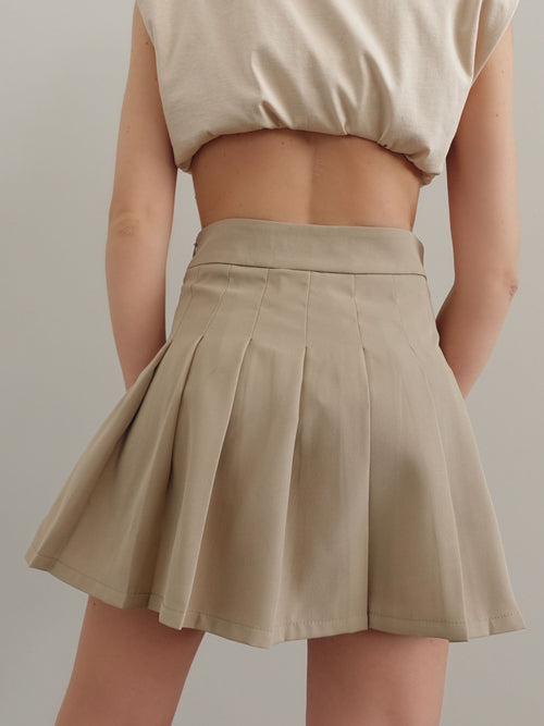 GONNA PLISSETTATA CON SHORTS INTERNI - SABBIA 22958