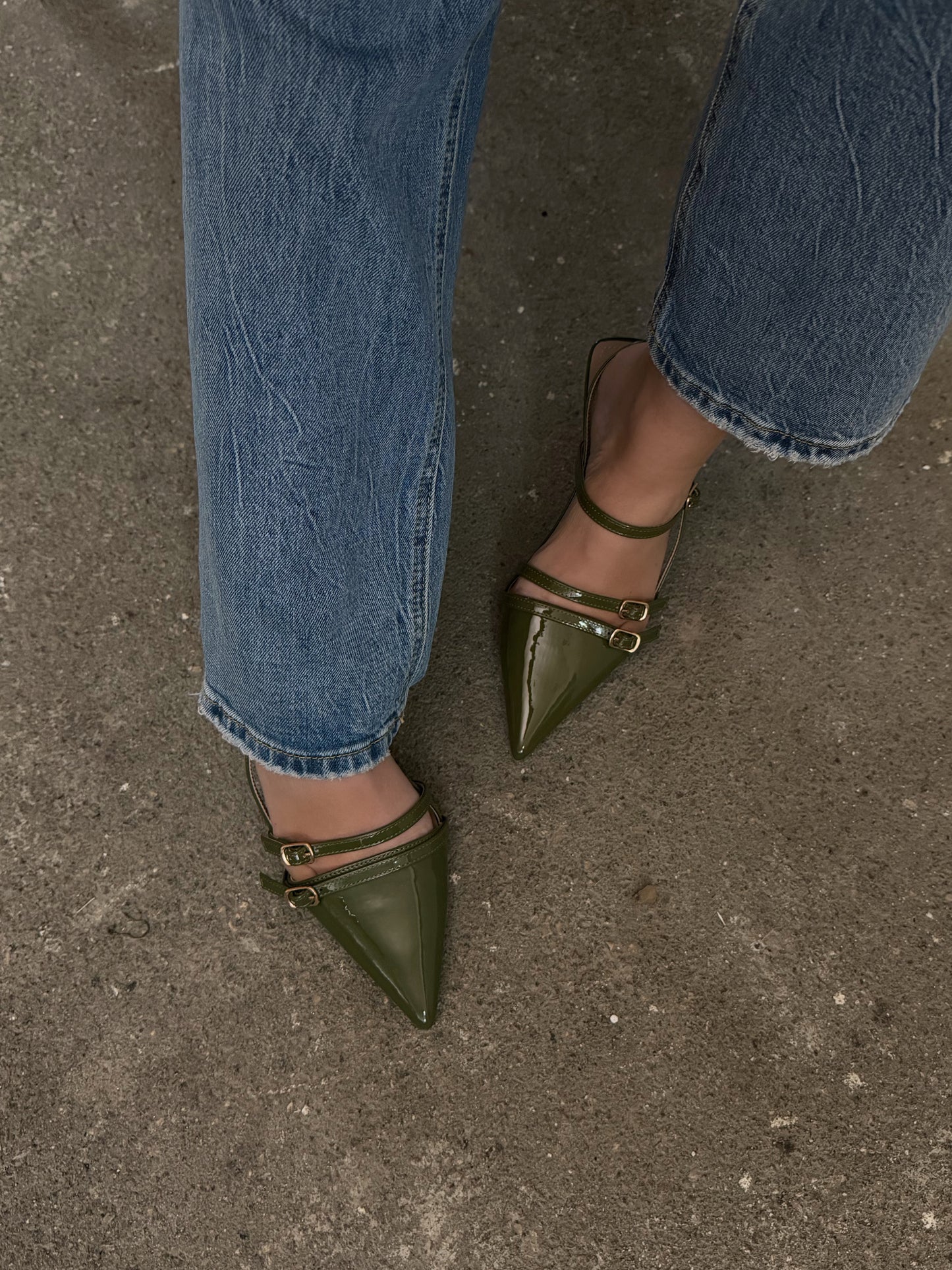 SLINGBACK CON DOPPIO CINTURINO - PISTACCHIO Z008