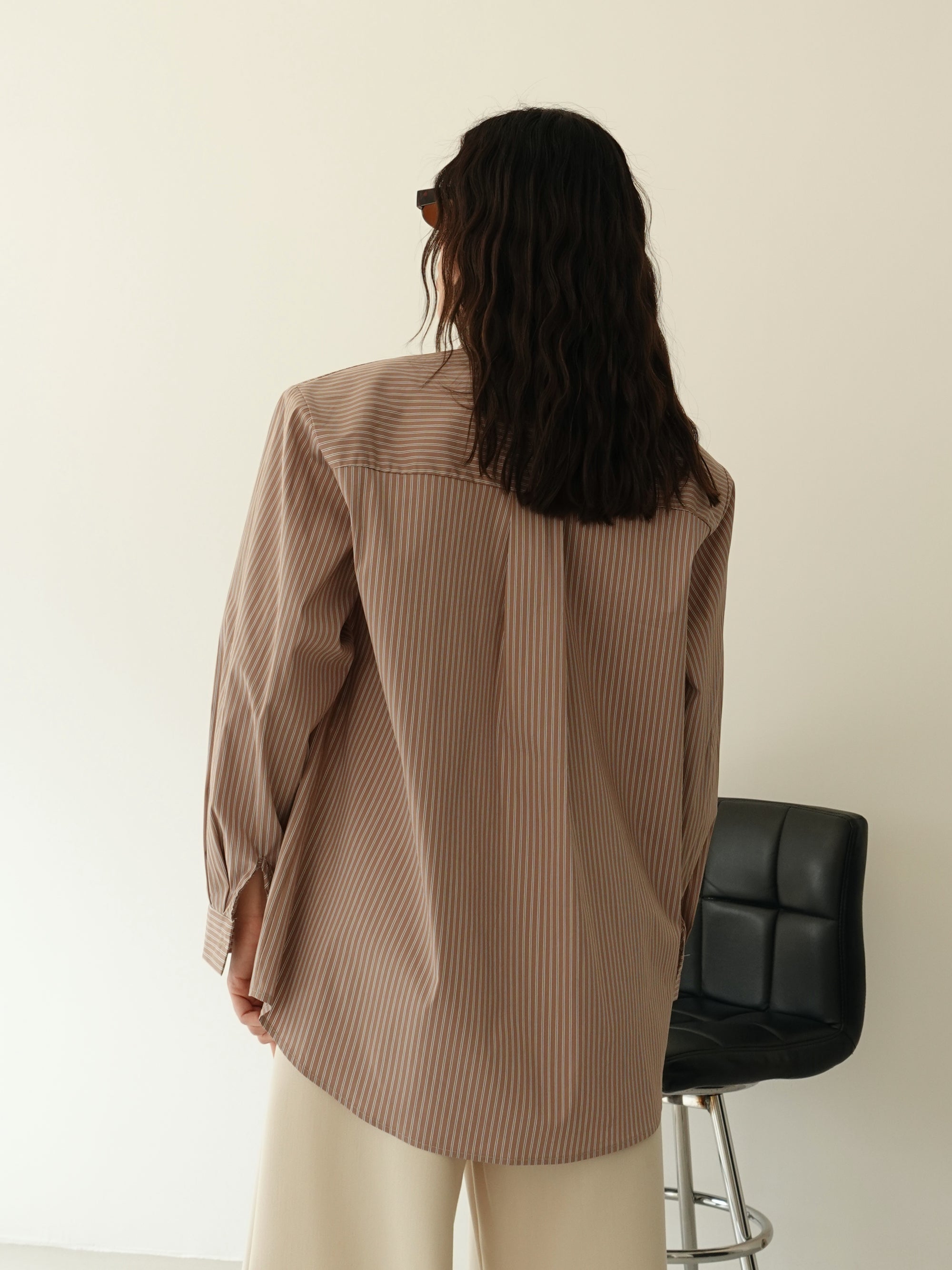 CAMICIA MILLERIGHE CON SPALLINE - SABBIA 19570