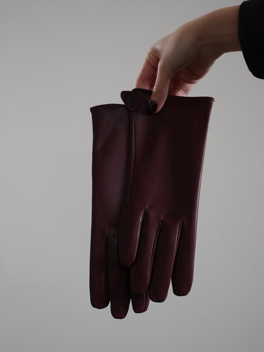 GUANTI IN ECOPELLE WINTER - BURGUNDY ST422