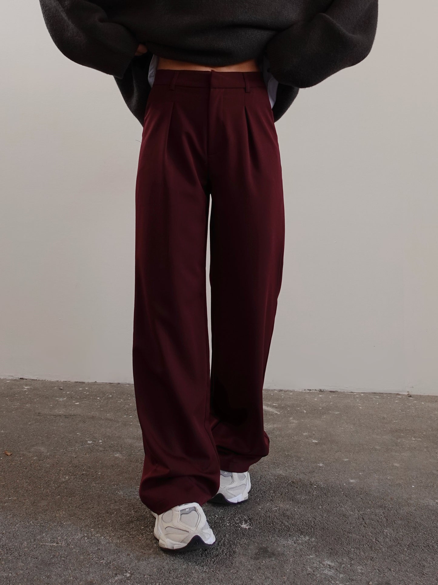 PANTALONI WIDE LEG - BURGUNDY 10035