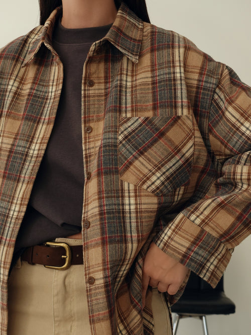 CAMICIA A QUADRI SOHO - CAMEL 17312