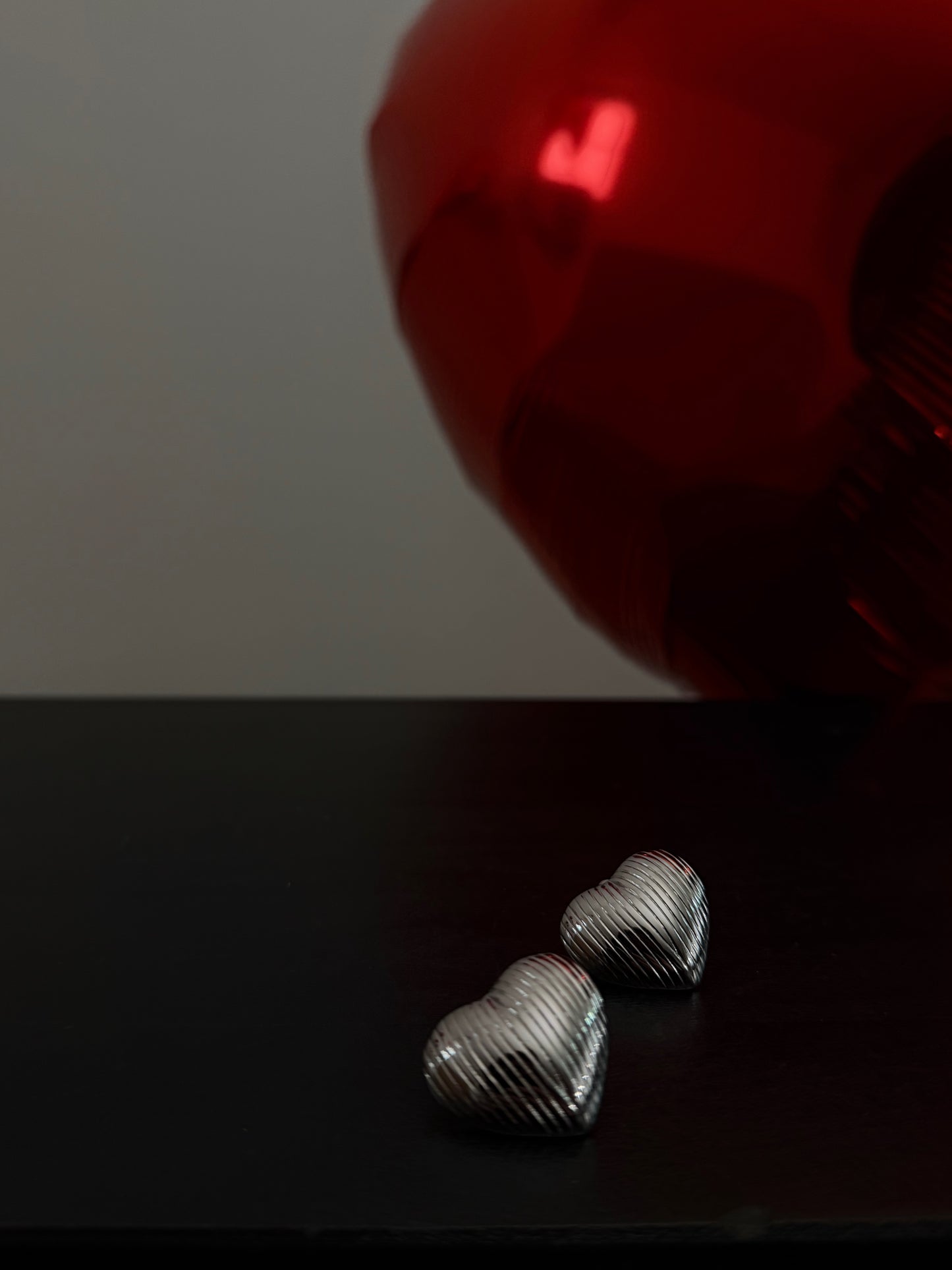 ORECCHINI HEART ZIGRINATI - ARGENTO